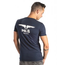Mister B T-Shirt  Glow in the dark Navy cotone con logo fluorescente
