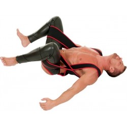 665 Leather Neoprene Sling Band Red Trim S/M harness solleva gambe in neoprene