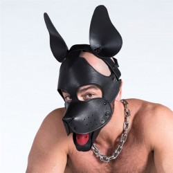 665 Leather K-9 Mask With Muzzle testa di cane da caccia in pelle