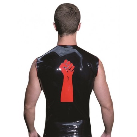 Mister B Rubber Sleeveless FIST T Red Trimming smanicata rubber gomma