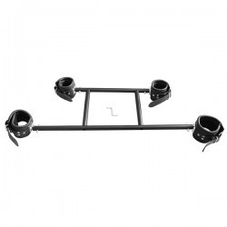 Black Label Stainless Steel Leather DeLuxe Pranger attrezzo manette blocca mani piedi
