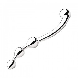 Black Label Multi Stim Stainless Steel Pleasure Wand doppio dildo in acciaio inox