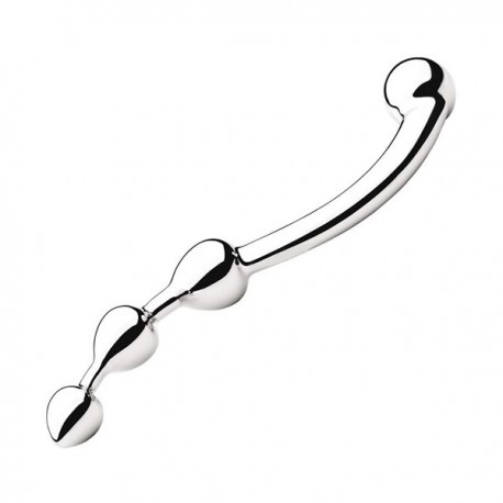 Black Label Multi Stim Stainless Steel Pleasure Wand doppio dildo in acciaio inox