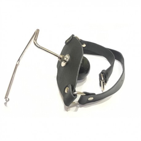 Black Label The Holder Leather & Silicone Ball Gag bavaglio con porta rotolo di carta igienica