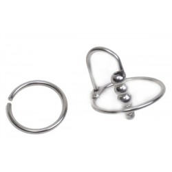 Black Label Ribbed Urethral Stretcher cockring per il glande e sonda per uretra