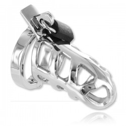 Black Label Brutal Stainless Steel Chastity Cage Chrome Platted gabbia di castità in acciaio inox per il pene