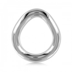 Black Label Stainless Steel Flared Cock Ring Medium cocking in acciaio inox