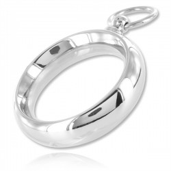 Black Label Stainless Steel The O Cock Ring 50 mm. cocking bombato in acciaio inox