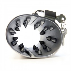 Black Label Spanish Spiked Ball Stretcher stringi scroto con coni appuntiti in acciaio inox