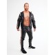 Mr Riegillio MR Tracksuit Jacket Black Orange giubbotto tuta in pelle sintetica