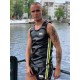 Mr Riegillio MR Tank Top Black Neon Stripe Neon canotta