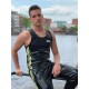 Mr Riegillio MR Tank Top Black Neon Stripe Neon canotta