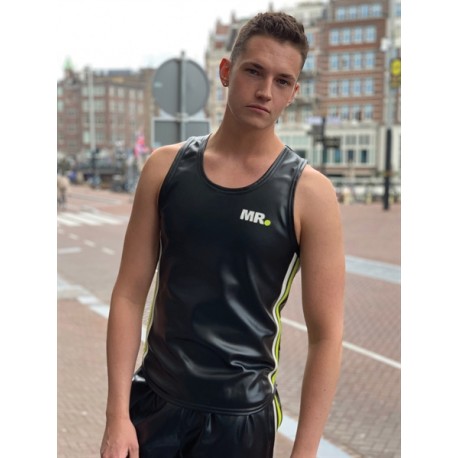 Mr Riegillio MR Tank Top Black Neon Stripe Neon canotta