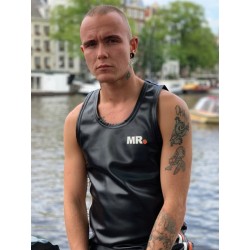 Mr Riegillio MR Tank Top Black Orange Stripe canotta