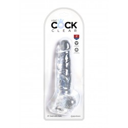 King Cock Clear (8.00 inch) 20,32 cm. With Balls dildo fallo realistico trasparente