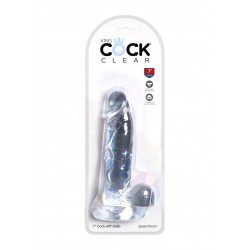 King Cock Clear (7 inch) 17,78 cm. With Balls dildo fallo realistico trasparente