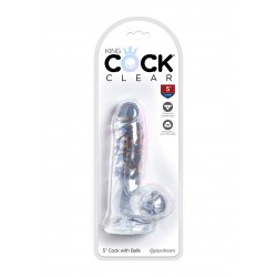 King Cock Clear (5 inch) 12,70 cm. With Balls dildo fallo realistico trasparente
