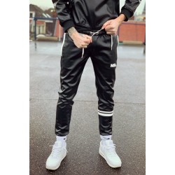Mr Riegillio MR Black Pants pantaloni tuta in pelle artificiale