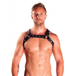 Mister B Leather X Back Harness small/medium Premium Black harness X leather pelle