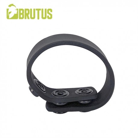 Brutus 3 Snap Silicone Cock Strap Black cockring anello per il pene con tre clips