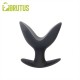 Brutus Open Wide Silicone Twin Tip Butt Plug L Black plug dilatatore anale Large in silicone