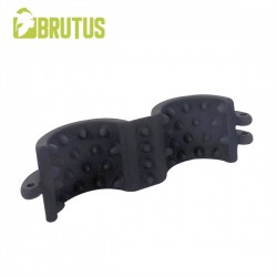 Brutus Cruncher Silicone Lockable Spiked Ball Stretcher Black in silicone