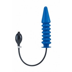 Inflatable Solid Ribbed Blue dildo Large dilatatore anale gonfiabile