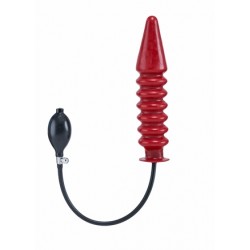 Inflatable Solid Ribbed Red dildo Large dilatatore anale gonfiabile