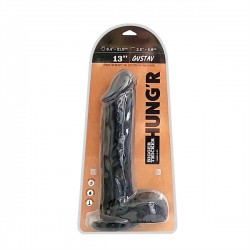 HUNG'R Dildo Gustav Black (13.00 inch) 33.00 cm. dildo XL fallo realistico Hung System