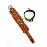 Mister B Leather Ankle Restraints Stitched Brown coppia di restrizioni per caviglie in pelle