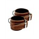 Mister B Leather Ankle Restraints Stitched Brown coppia di restrizioni per caviglie in pelle