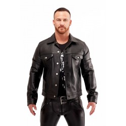 Mister B Leather Trucker Jacket giubbotto leather pelle