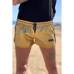 Mr Riegillio MR. Mini Short Gold calzoncini in pelle artificiale