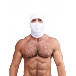 Mister B Multi Purpose Lycra Hood White maschera cappuccio in tessuto