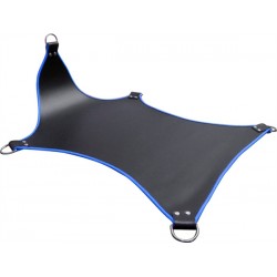 Mister B Basic Sling Black With Blue Piping sling leather in pelle nero e bordino blue