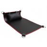 Mister B Four Point Leather Sling Red Piping sling con cuscino leather in pelle nero e bordino rosso