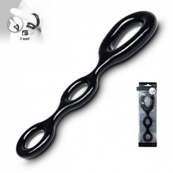 Sport Fucker 3 Way Black cockring & ballstretcher estensibile estremamente versatile