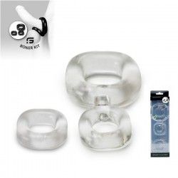 Sport Fucker Boner Kit Clear di 2 + 1 cockring & ballstretcher