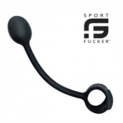 Sport Fucker Silicone Cock Tube Black asslock plug cockring & ballstretcher in silicone estensibile