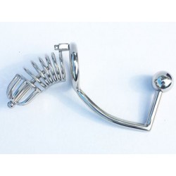 Black Label Stainless Steel Chastity Cage Shafter Ring 50 mm. With Screw cockring plug gabbia castità sonda uretra acciaio inox