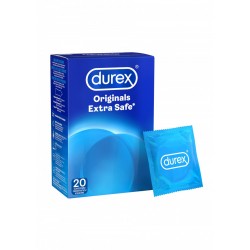 DUREX Originals Extra Safe 20 pz. profilattici preservativi 56 mm. extra lubrificati con lubrificante a base di silicone