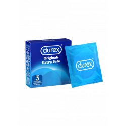 DUREX Originals Extra Safe 3 pz. profilattici preservativi 56 mm. extra lubrificati con lubrificante a base di silicone