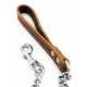 Mister B Dog Leash Chain Brown guinzaglio lungo in catena e pelle