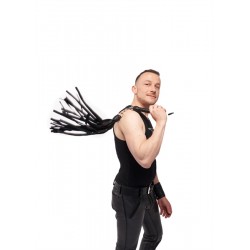 Mister B Impact Premium Leather Flogger Curling Mechanism frusta in pelle metallo