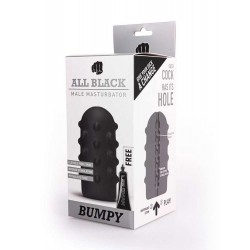 All Black Real Skin Touch Masturbator Bumpy masturbatore