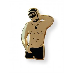 Master of the House Pin Locked spilla con simbolo leather
