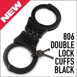 806 Double Lock Cuffs Black manette in acciaio inox