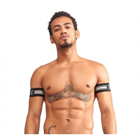 Mister B Urban Club Biceps Bands Striped Grey bande elastiche per bicipidi