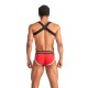 Mister B Urban Club harness X-back Striped Red harness in tessuto elasticizzato