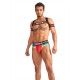 Mister B Urban Club harness X-back Striped Red harness in tessuto elasticizzato